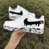 Hand Painted AF1 Black Drip Shoes: Custom Splatter Sneakers - Image 5