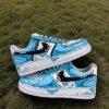 Hand-Painted Air Force 1 Sneakers: Blue Comic Drip Shoes