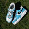 Hand-Painted Air Force 1 Sneakers: Blue Comic Drip Shoes - Image 3