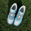 Hand-Painted Air Force 1 Sneakers: Blue Comic Drip Shoes - Image 8