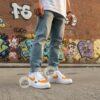 Hand Painted Orange Racing Sneakers: Custom F1 Air Force 1 - Image 7