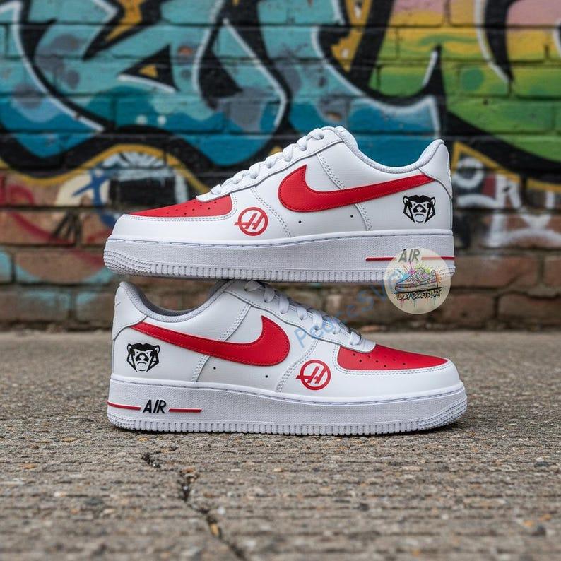 Hand Painted F1 Racing AF1 Sneakers: Custom Team Livery