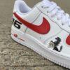 Hand-Painted F1 Racing Sneakers: Custom Red White AF1 - Image 5