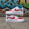 Hand-Painted F1 Racing Sneakers: Custom Red White AF1 - Image 15