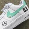 Hand Painted F1 Racing AF1 Trainers - Custom Mint Green Team Shoes - Image 7