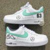 Hand Painted F1 Racing AF1 Trainers - Custom Mint Green Team Shoes - Image 8