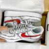 Custom Hand-Painted Air Force 1 Comic Shoes: Red Pop Art AF1 Sneakers - Image 6