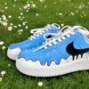 Hand-Painted AF1 Blue Drip Sneakers: Custom Streetwear Art - Image 2
