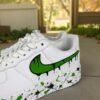 Hand-Painted Neon Green Drip AF1 Sneakers: Custom Streetwear Art - Image 2