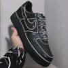 Custom Hand-Painted Air Force 1 Sneakers: Black Line Art - Image 2