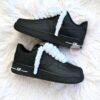 Custom Black Air Force 1 Sneakers: Hand-Painted Rope Lace AF1 - Image 3