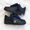 Custom Black Air Force 1 Sneakers: Hand-Painted Rope Lace AF1 - Image 9
