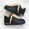 Custom Black Air Force 1 Sneakers: Hand-Painted Rope Lace AF1 - Image 10