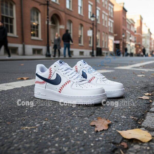 Custom Hand-Painted Baseball Air Force 1 Sneakers
