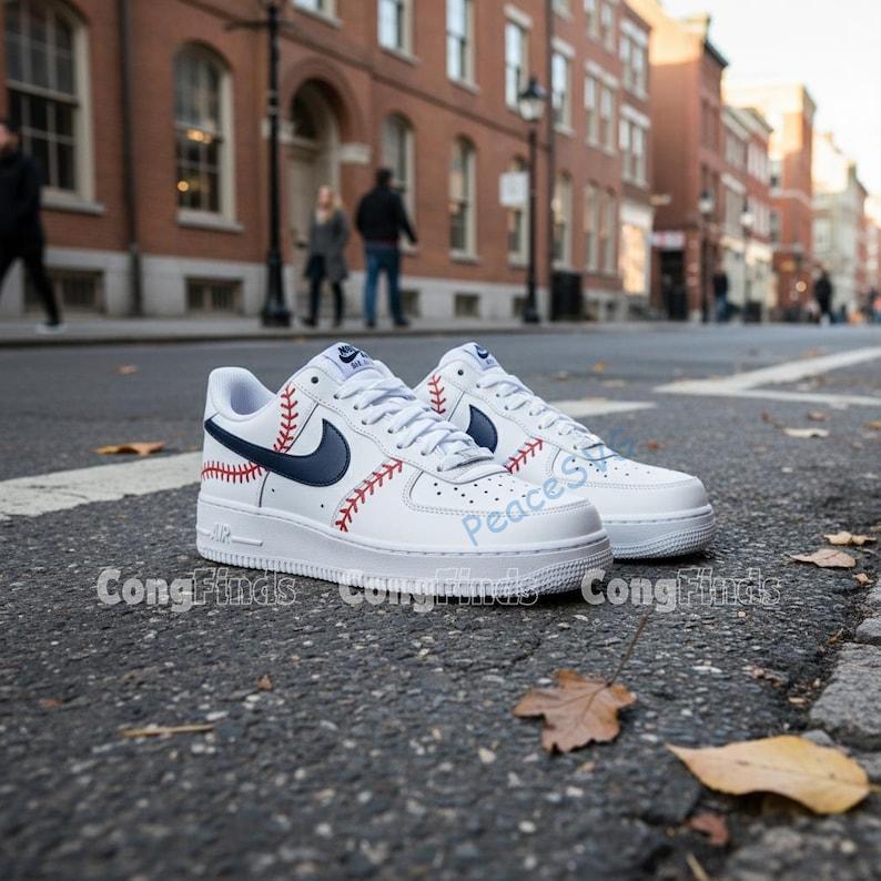 Custom Hand-Painted Baseball Air Force 1 Sneakers