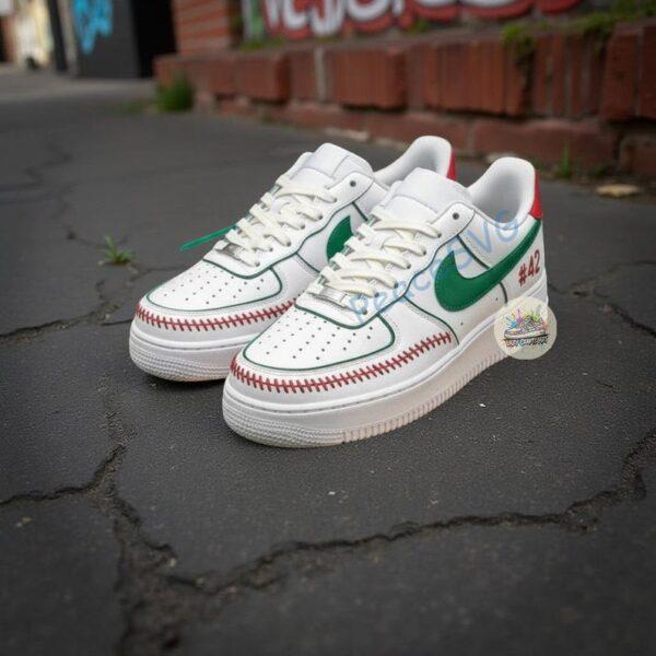 Alternative view of Personalized Baseball Air Force 1 Sneakers: Hand-Painted Custom Number