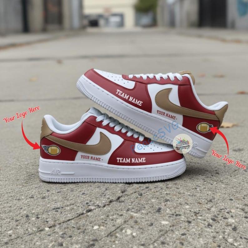Hand-Painted Football Team AF1 Sneakers: Custom Football Shoes