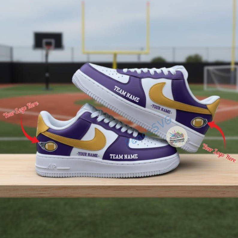 Hand-Painted Football Team AF1 Sneakers: Personalized Football Shoes