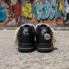 Hand-Painted Black AF1 Sneakers: Beige Rope Laces, Custom Streetwear - Image 7