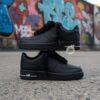 Custom Hand-Painted Air Force 1 Sneakers: Black, White Drip, Rope Lace - Image 11