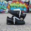 Custom Hand-Painted Air Force 1 Sneakers: Black, White Drip, Rope Lace - Image 6