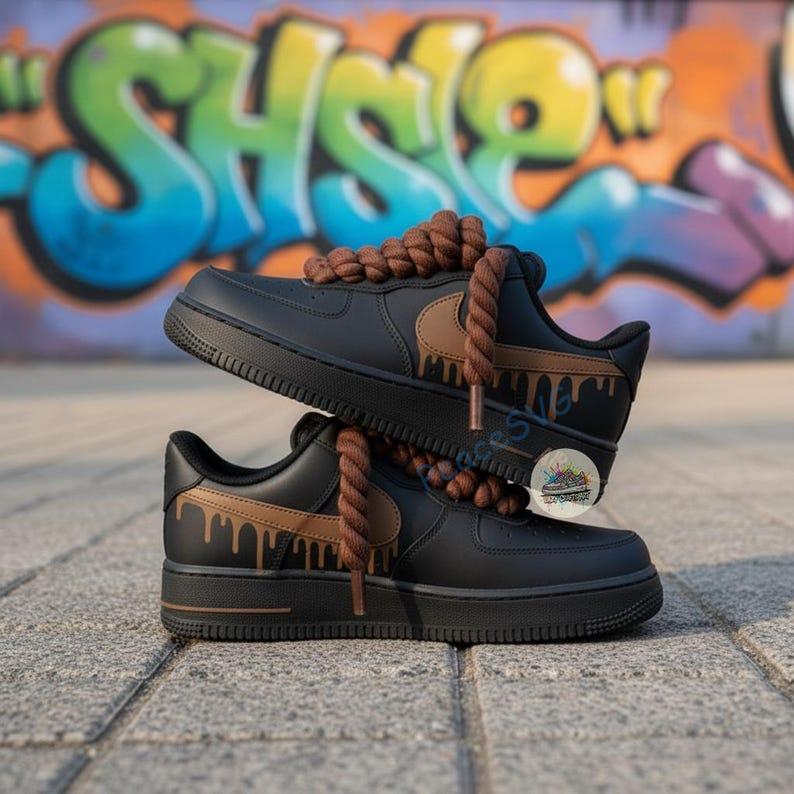 Custom Black AF1 Sneakers