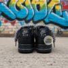 Custom Black Air Force 1 Sneakers, Hand-Painted Gray Drip, Rope Laces - Image 7