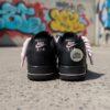 Custom Hand-Painted Black Air Force 1 Sneakers: Pink Pastel Drip, Outline, Rope Lace - Image 8