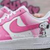 Custom Air Force 1 Sneakers, Hand Painted Pink Ribbon, Breast Cancer Awareness - Image 3