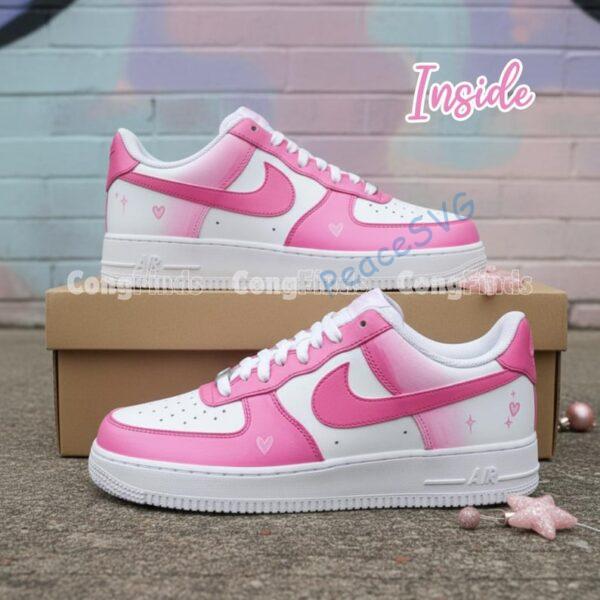 Alternative view of Custom Air Force 1 Sneakers, Hand Painted Pink Ribbon, Breast Cancer Awareness