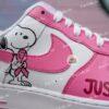 Custom Hand-Painted Air Force 1 Sneakers: Breast Cancer Awareness, Pink Ribbon - Image 3