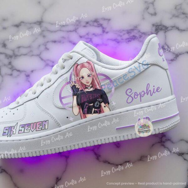 Alternative view of Hand Painted Anime Air Force 1, Custom Kpop Shoes