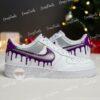 Hand Painted Purple Gray Drips AF1 Sneakers: Custom Color Block Shoes