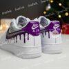 Hand Painted Purple Gray Drips AF1 Sneakers: Custom Color Block Shoes - Image 4