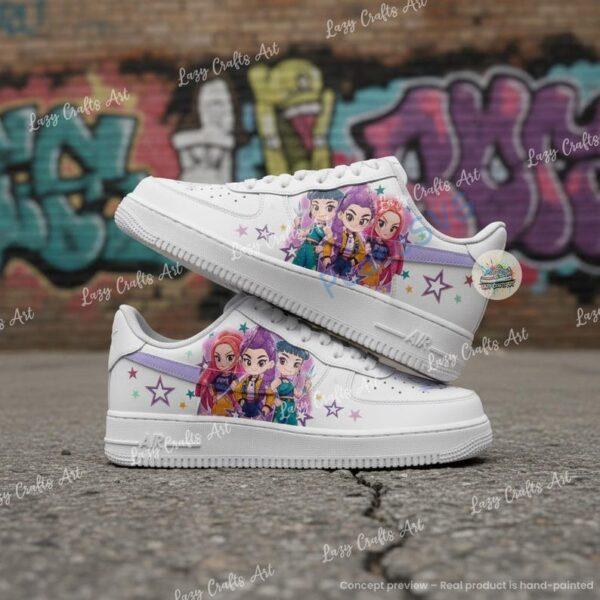 Hand Painted Kpop Demon Hunters AF1, Anime Fantasy Shoes
