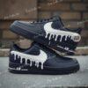 Hand Painted Air Force 1 Black Drip Swoosh Shoes: Custom Minimal & Dripping Variants Shoes - Image 5