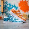 Custom Hand-Painted Air Force 1 Sneakers, Fire and Ice Design - Image 5