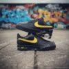 Custom Drip Swoosh Air Force 1 Black Shoes: Hand Painted Minimal & Dripping Shoes - Image 6