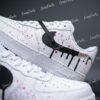 Custom Hand-Painted Air Force 1 Sneakers, Black Drip, Pink Splatter - Image 2