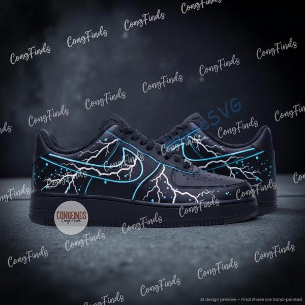 Custom Hand-Painted Air Force 1 Lightning Sneakers