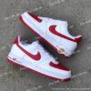 Custom Red Air Force 1 Sneakers, Hand Painted Color Block AF1 Shoes - Image 4