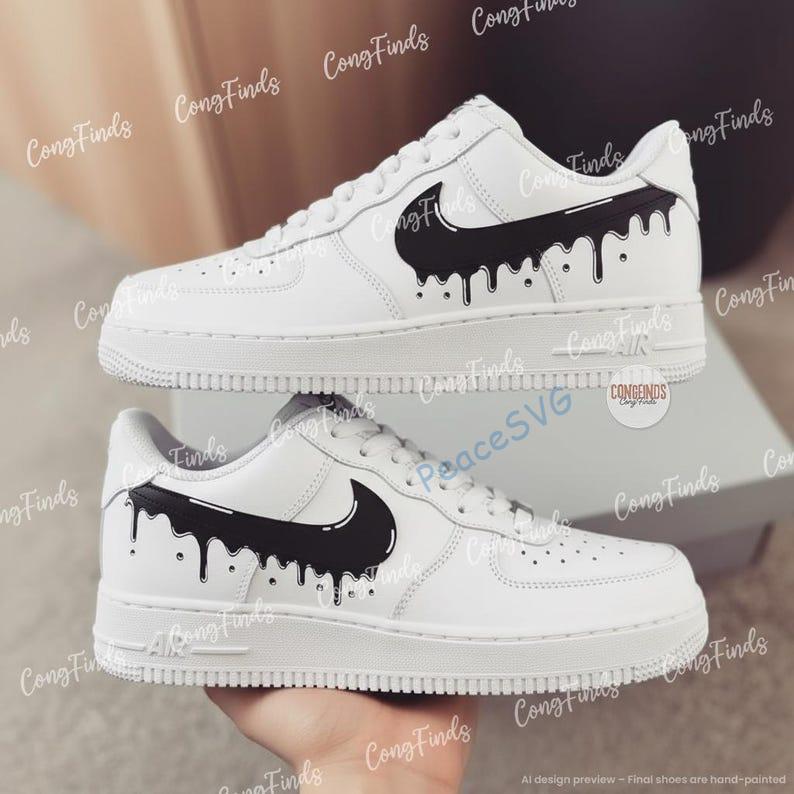 Hand Painted Drip Air Force 1 Sneakers