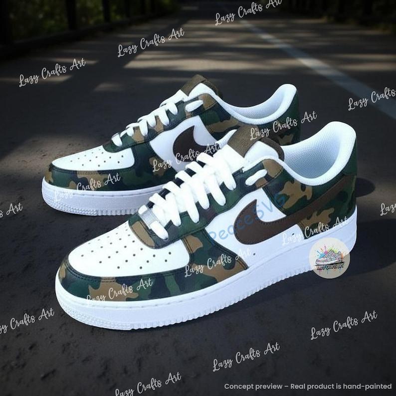 Hand Painted Camo Air Force 1 Sneakers