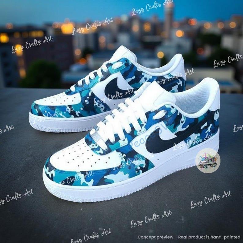 Hand Painted Camo Air Force 1