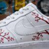 Custom Hand-Painted Cherry Blossom Air Force 1 Sneakers, Japanese Art Shoes - Image 5