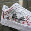 Custom Hand-Painted Japanese Cherry Blossom Air Force 1 Sneakers - Image 3