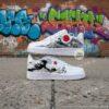 Personalized Japanese Mt Fuji Air Force 1, Great Wave Red Sun Hand Painted AF1 Sneakers, Gift for Him Her