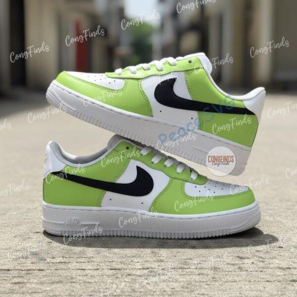 Alternative view of Hand Painted Custom AF1 Color Block Sneakers, Personalized Gift