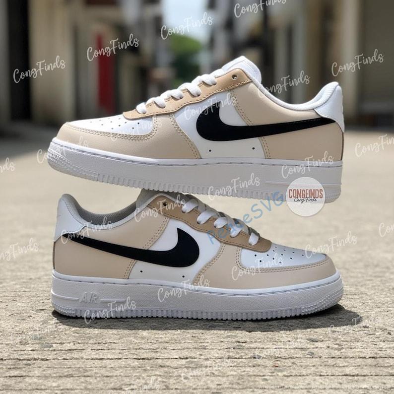 Hand Painted Custom AF1 Color Block Sneakers