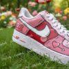 Hand Painted Valentine Air Force 1 Sneakers: Custom Comic AF1 Shoes - Image 3